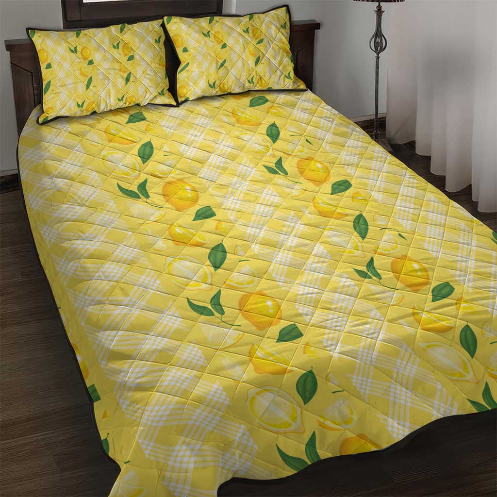 Hawaii Lemon Palaka Quilt Bed Set Striped Stylized LT01 Yellow - Polynesian Pride