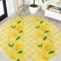 Hawaii Lemon Palaka Round Carpet Striped Stylized LT01 Yellow - Polynesian Pride