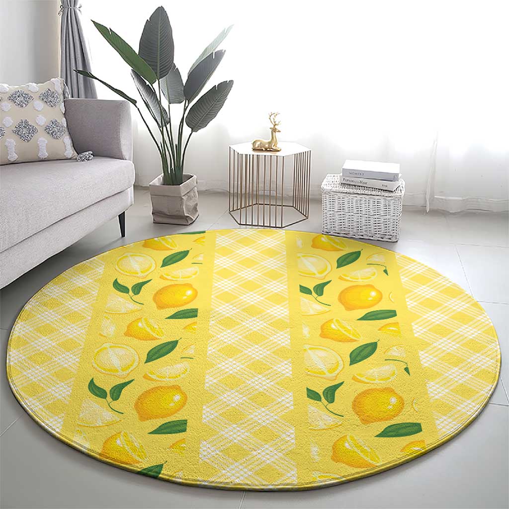 Hawaii Lemon Palaka Round Carpet Striped Stylized LT01 - Polynesian Pride