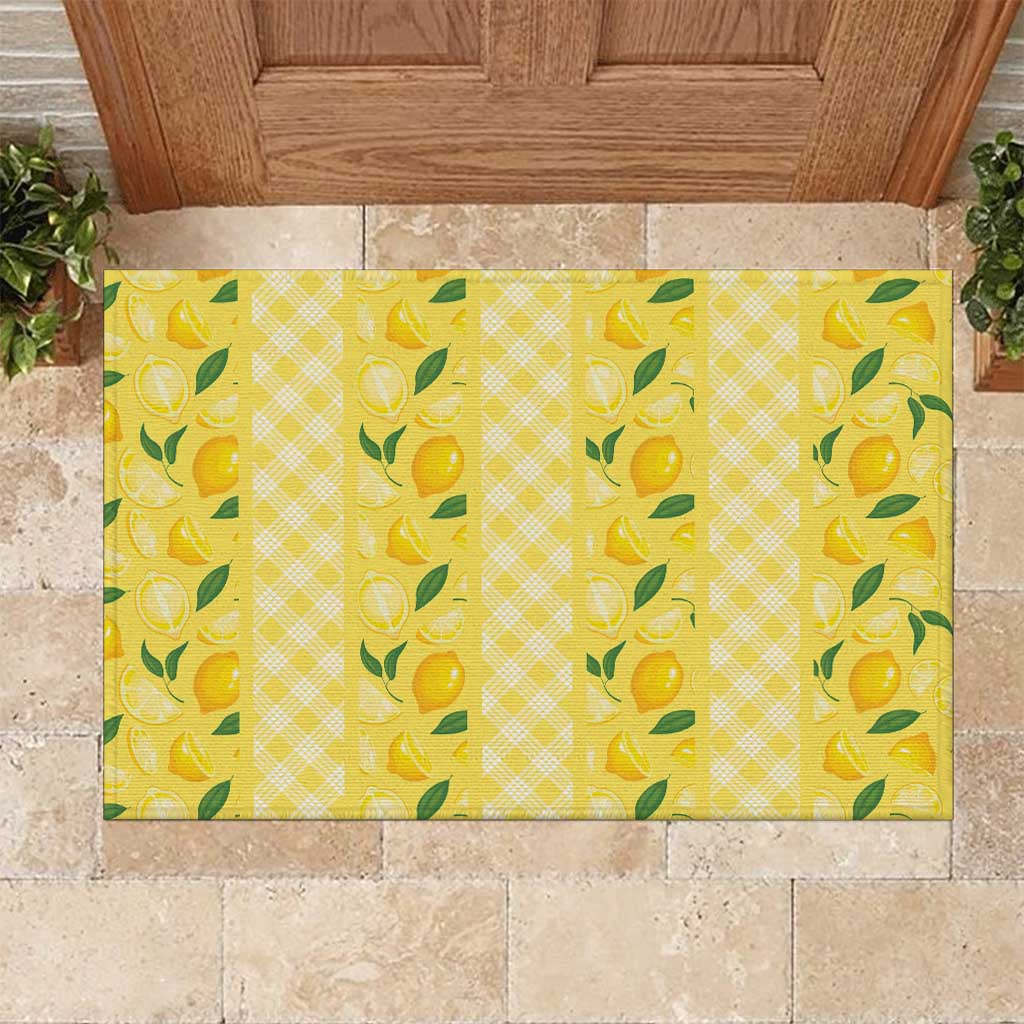 Hawaii Lemon Palaka Rubber Doormat Striped Stylized LT01 Yellow - Polynesian Pride