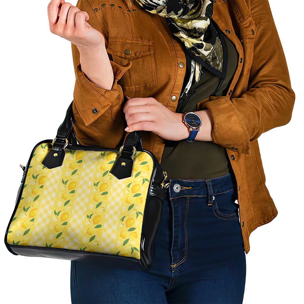 Hawaii Lemon Palaka Shoulder Handbag Striped Stylized LT01 - Polynesian Pride