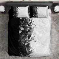 Hawaii Tropical Plant Monochrome Bedding Set Vibrant Polynesian Pattern LT01 Black - Polynesian Pride