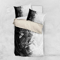 Hawaii Tropical Plant Monochrome Bedding Set Vibrant Polynesian Pattern LT01 US Twin 172cm x 218cm Black - Polynesian Pride