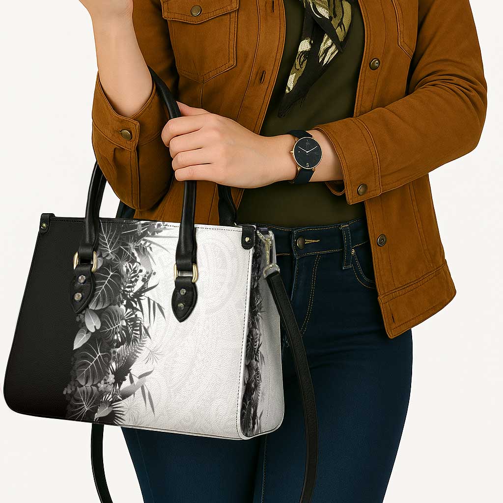 Hawaii Tropical Plant Monochrome Leather Bag Vibrant Polynesian Pattern LT01 - Polynesian Pride