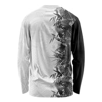 Hawaii Tropical Plant Monochrome Long Sleeve Shirt Vibrant Polynesian Pattern LT01 - Polynesian Pride