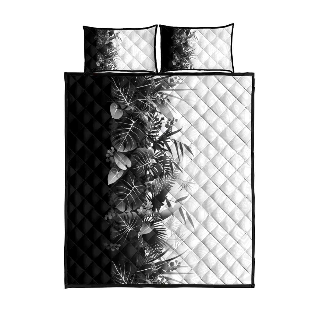 Hawaii Tropical Plant Monochrome Quilt Bed Set Vibrant Polynesian Pattern LT01 - Polynesian Pride