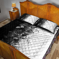 Hawaii Tropical Plant Monochrome Quilt Bed Set Vibrant Polynesian Pattern LT01 - Polynesian Pride