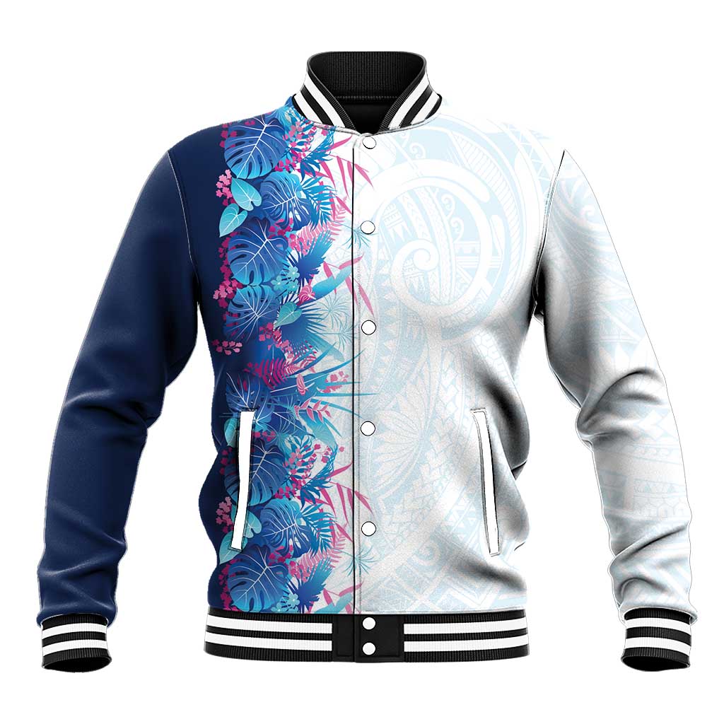 Hawaii Tropical Plant UliUli Baseball Jacket Vibrant Polynesian Pattern LT01 Unisex Blue - Polynesian Pride
