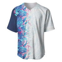 Hawaii Tropical Plant UliUli Baseball Jersey Vibrant Polynesian Pattern LT01 Blue - Polynesian Pride