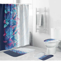 Hawaii Tropical Plant UliUli Bathroom Set Vibrant Polynesian Pattern LT01 Bathroom Set (4 pcs) Blue - Polynesian Pride