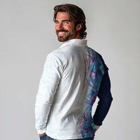 Hawaii Tropical Plant UliUli Long Sleeve Polo Shirt Vibrant Polynesian Pattern LT01 - Polynesian Pride