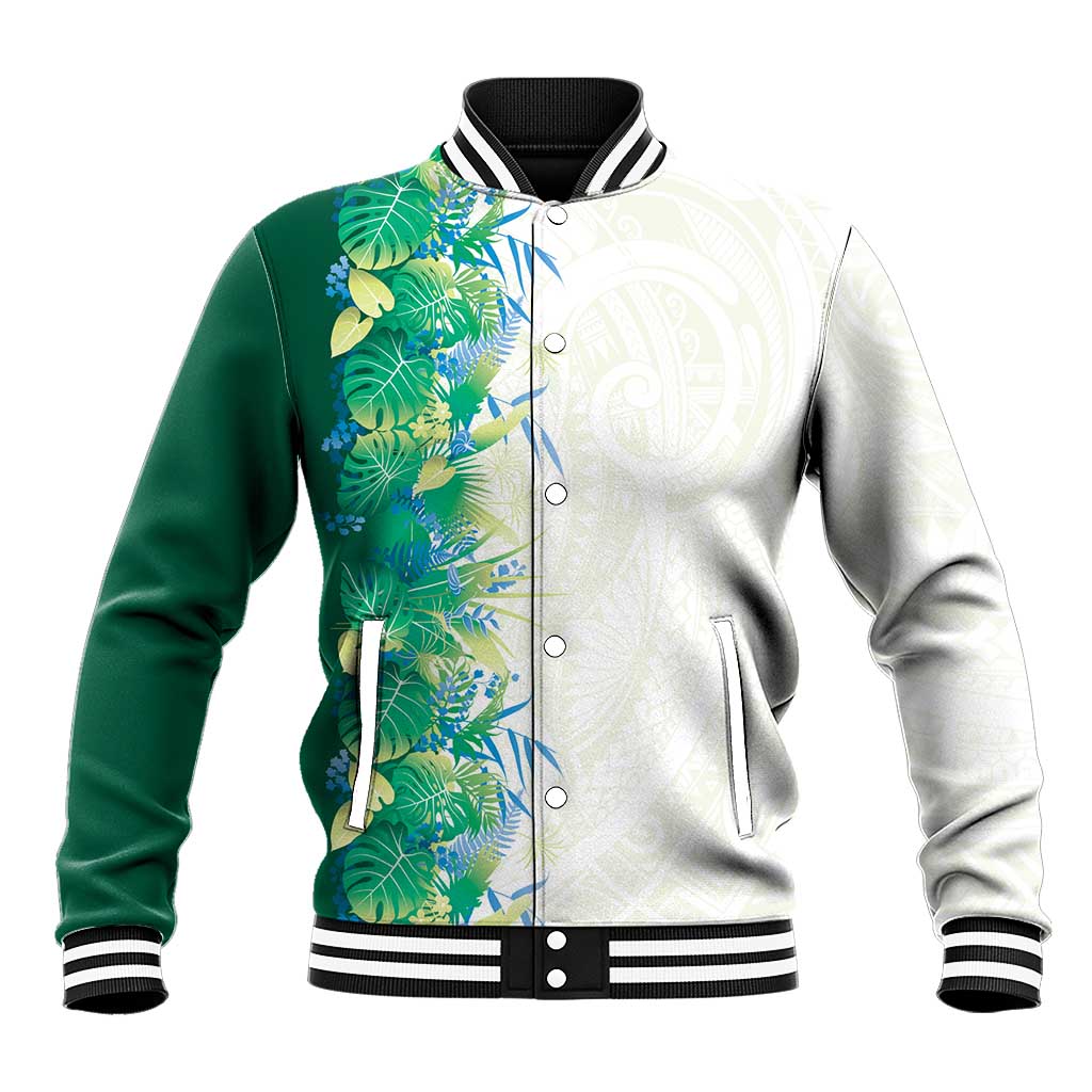 Hawaii Tropical Plant Omaomao Baseball Jacket Vibrant Polynesian Pattern LT01 Unisex Green - Polynesian Pride