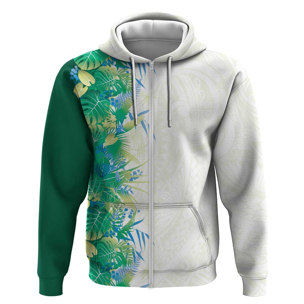 Hawaii Tropical Plant Omaomao Hoodie Vibrant Polynesian Pattern LT01 Zip Hoodie Green - Polynesian Pride