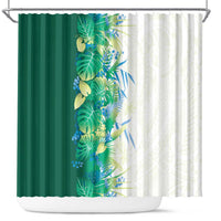 Hawaii Tropical Plant Omaomao Shower Curtain Vibrant Polynesian Pattern LT01 Green - Polynesian Pride