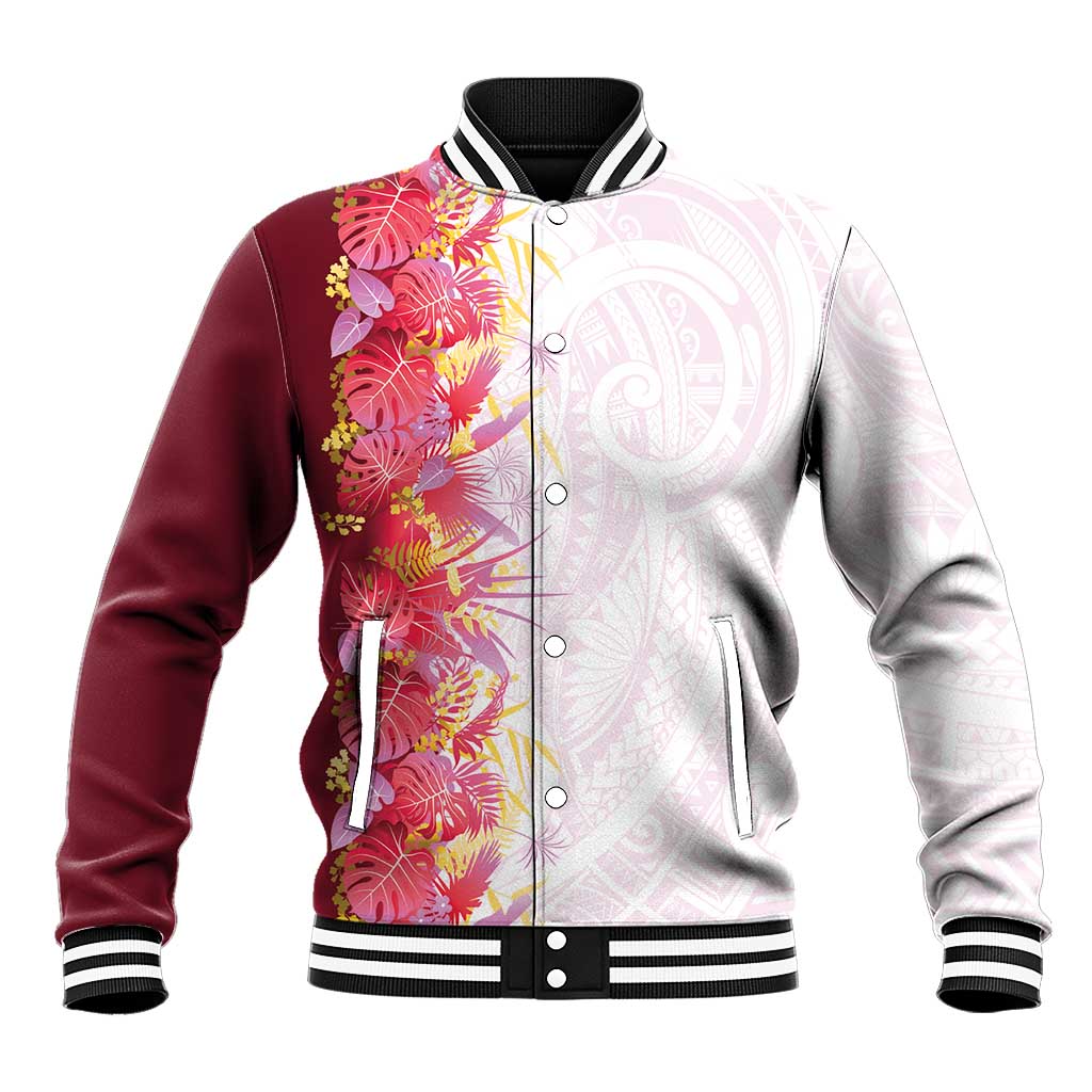 Hawaii Tropical Plant Akala Baseball Jacket Vibrant Polynesian Pattern LT01 Unisex Pink - Polynesian Pride
