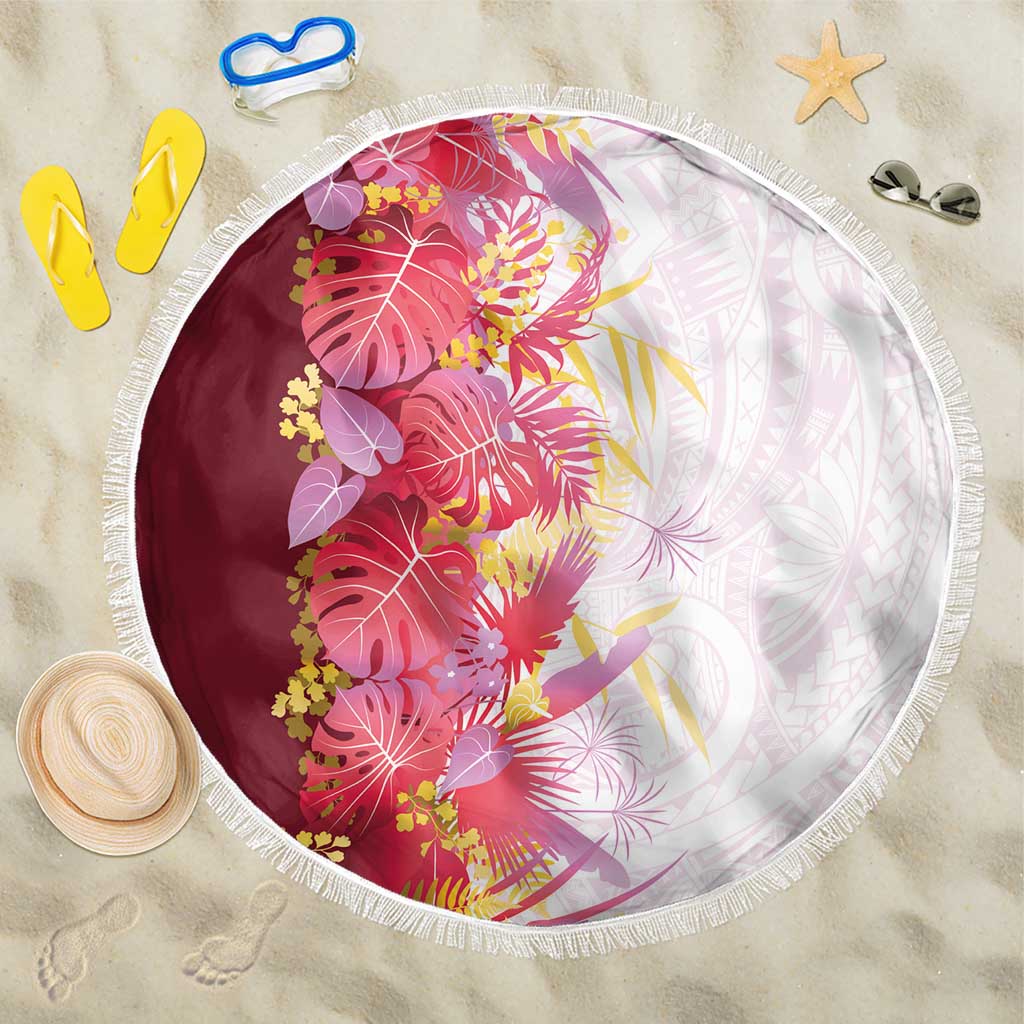 Hawaii Tropical Plant Akala Beach Blanket Vibrant Polynesian Pattern LT01 One Size 150cm Pink - Polynesian Pride