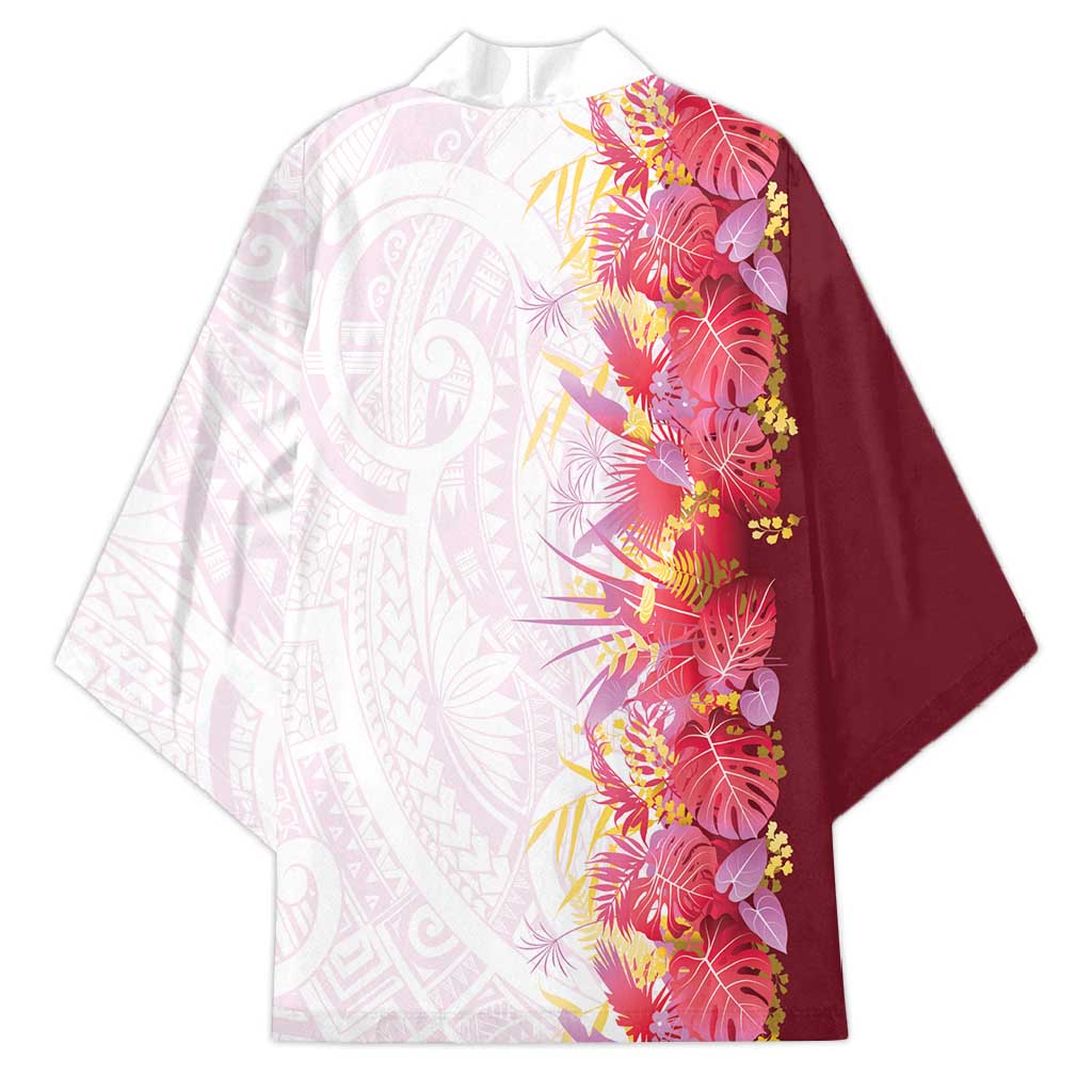 Hawaii Tropical Plant Akala Kimono Vibrant Polynesian Pattern LT01 - Polynesian Pride