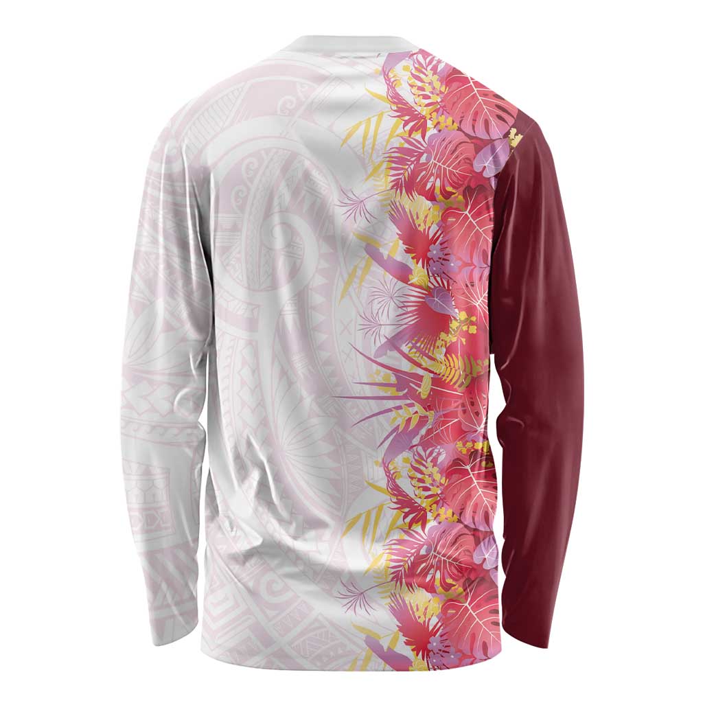Hawaii Tropical Plant Akala Long Sleeve Shirt Vibrant Polynesian Pattern LT01 - Polynesian Pride