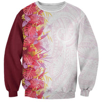 Hawaii Tropical Plant Akala Sweatshirt Vibrant Polynesian Pattern LT01 Unisex Pink - Polynesian Pride
