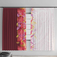 Hawaii Tropical Plant Akala Window Curtain Vibrant Polynesian Pattern LT01 With Hooks Pink - Polynesian Pride