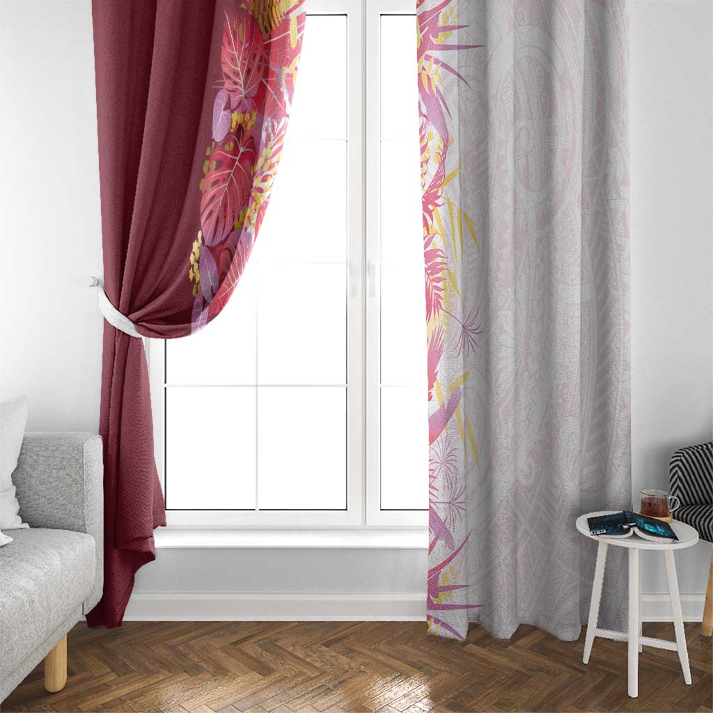 Hawaii Tropical Plant Akala Window Curtain Vibrant Polynesian Pattern LT01 - Polynesian Pride