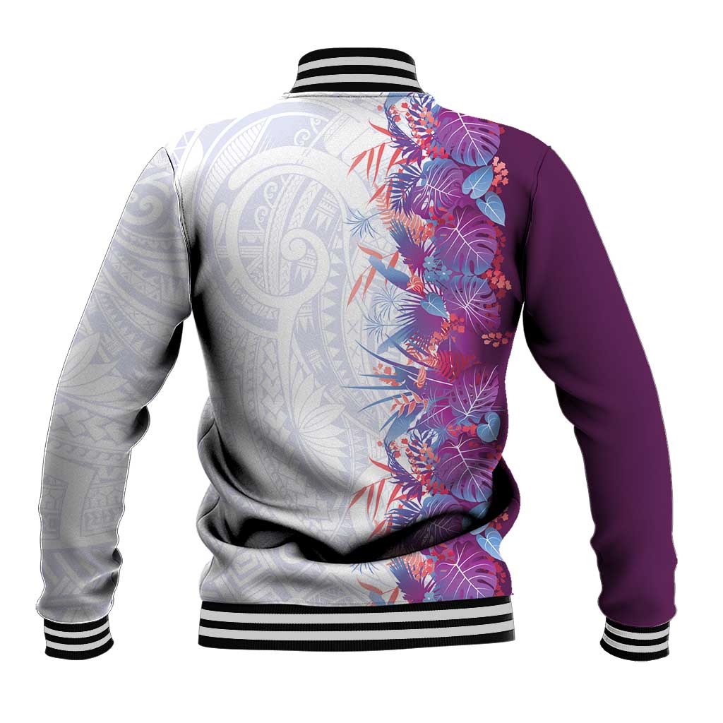 Hawaii Tropical Plant Poni Baseball Jacket Vibrant Polynesian Pattern LT01 - Polynesian Pride