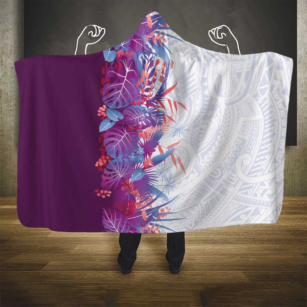 Hawaii Tropical Plant Poni Hooded Blanket Vibrant Polynesian Pattern LT01 - Polynesian Pride