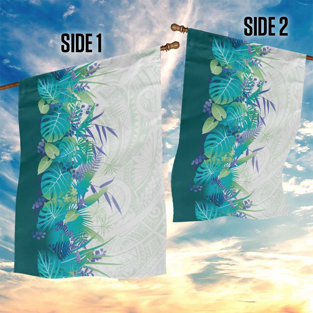 Hawaii Tropical Plant Teal Garden Flag Vibrant Polynesian Pattern LT01 - Polynesian Pride