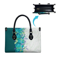 Hawaii Tropical Plant Teal Leather Bag Vibrant Polynesian Pattern LT01 - Polynesian Pride