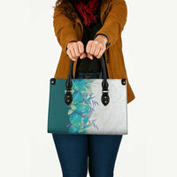 Hawaii Tropical Plant Teal Leather Bag Vibrant Polynesian Pattern LT01 - Polynesian Pride