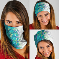 Hawaii Tropical Plant Teal Neck Gaiter Vibrant Polynesian Pattern LT01 - Polynesian Pride
