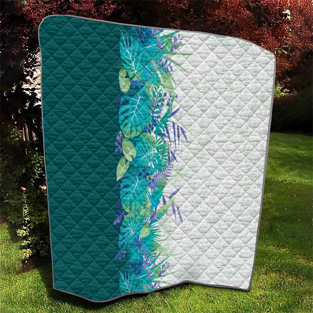 Hawaii Tropical Plant Teal Quilt Vibrant Polynesian Pattern LT01 - Polynesian Pride