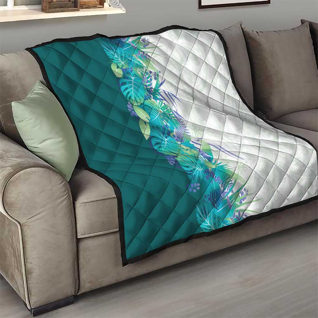 Hawaii Tropical Plant Teal Quilt Vibrant Polynesian Pattern LT01 - Polynesian Pride