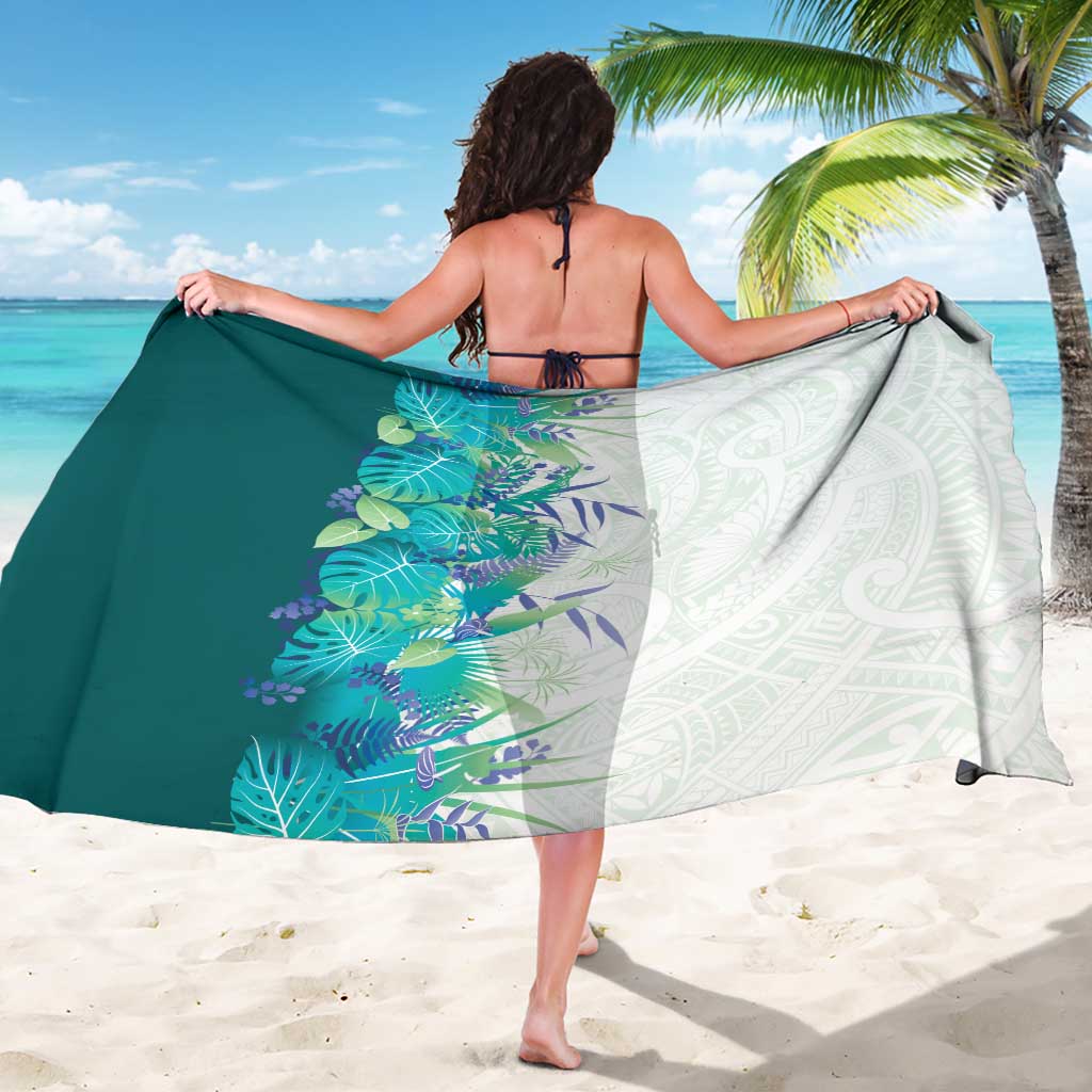 Hawaii Tropical Plant Teal Sarong Vibrant Polynesian Pattern LT01 - Polynesian Pride
