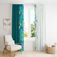Hawaii Tropical Plant Teal Window Curtain Vibrant Polynesian Pattern LT01 - Polynesian Pride
