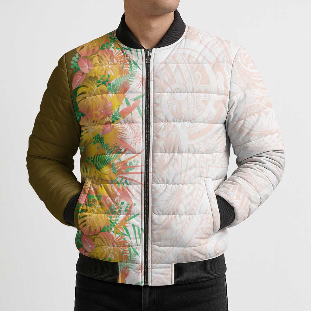 Hawaii Tropical Plant Lenalena Bomber Puffer Jacket Vibrant Polynesian Pattern LT01 - Polynesian Pride