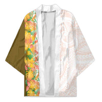 Hawaii Tropical Plant Lenalena Kimono Vibrant Polynesian Pattern LT01 Unisex Yellow - Polynesian Pride