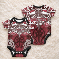 Personalised Maori Te Arawa Baby Onesie Silver Fern Kowhaiwhai Art LT01 - Polynesian Pride