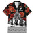 New Zealand ANZAC Day Family Matching Off Shoulder Long Sleeve Dress and Hawaiian Shirt Poppy With Polynesian Pattern LT01 Dad's Shirt - Short Sleeve Black - Polynesian Pride