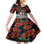 New Zealand ANZAC Day Family Matching Off Shoulder Short Dress and Hawaiian Shirt Poppy With Polynesian Pattern LT01 Daughter's Dress Black - Polynesian Pride