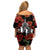 New Zealand ANZAC Day Family Matching Off Shoulder Short Dress and Hawaiian Shirt Poppy With Polynesian Pattern LT01 - Polynesian Pride