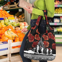 New Zealand ANZAC Day Grocery Bag Poppy With Polynesian Pattern LT01 - Polynesian Pride
