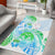 Kia Ora Maori New Zealand Pastel Area Rug Sun Ta Moko Aqua Green Version LT01 - Polynesian Pride