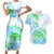 Kia Ora Maori New Zealand Pastel Couples Matching Short Sleeve Bodycon Dress and Hawaiian Shirt Sun Ta Moko Aqua Green Version LT01 Aqua - Polynesian Pride