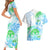 Kia Ora Maori New Zealand Pastel Couples Matching Short Sleeve Bodycon Dress and Hawaiian Shirt Sun Ta Moko Aqua Green Version LT01 - Polynesian Pride