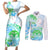 Kia Ora Maori New Zealand Pastel Couples Matching Short Sleeve Bodycon Dress and Long Sleeve Button Shirt Sun Ta Moko Aqua Green Version LT01 Aqua - Polynesian Pride