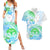 Kia Ora Maori New Zealand Pastel Couples Matching Summer Maxi Dress and Hawaiian Shirt Sun Ta Moko Aqua Green Version LT01 Aqua - Polynesian Pride