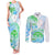 Kia Ora Maori New Zealand Pastel Couples Matching Tank Maxi Dress and Long Sleeve Button Shirt Sun Ta Moko Aqua Green Version LT01 Aqua - Polynesian Pride