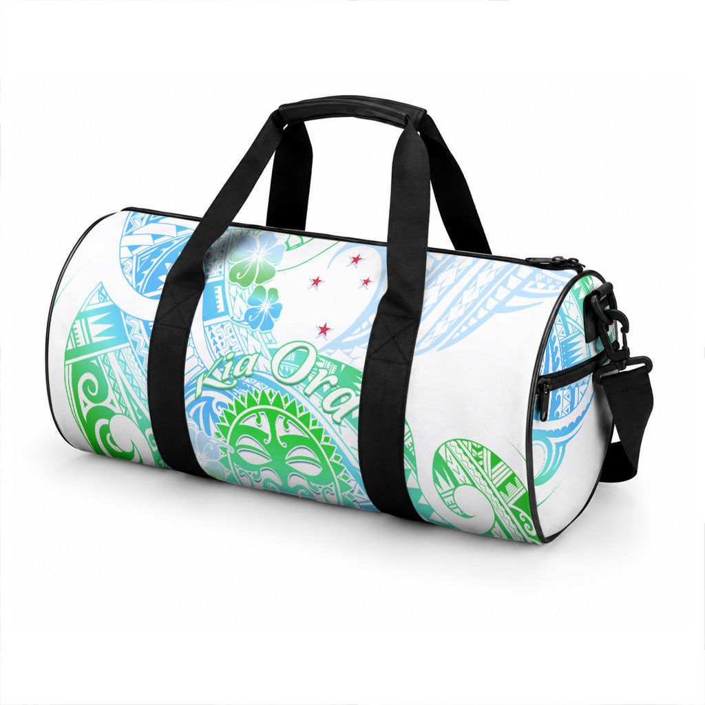 Kia Ora Maori New Zealand Pastel Duffle Bag Sun Ta Moko Aqua Green Version LT01 - Polynesian Pride