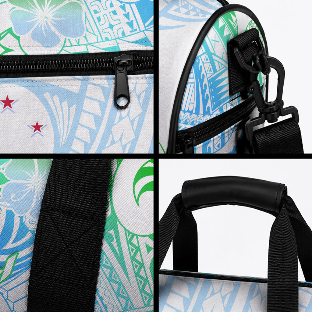Kia Ora Maori New Zealand Pastel Duffle Bag Sun Ta Moko Aqua Green Version LT01 - Polynesian Pride